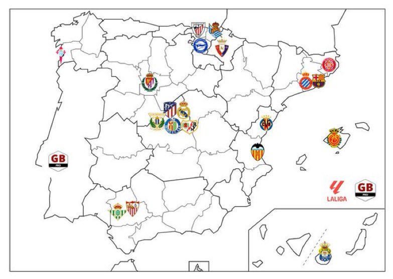 2024-2025 La Liga Team Geographic Distribution